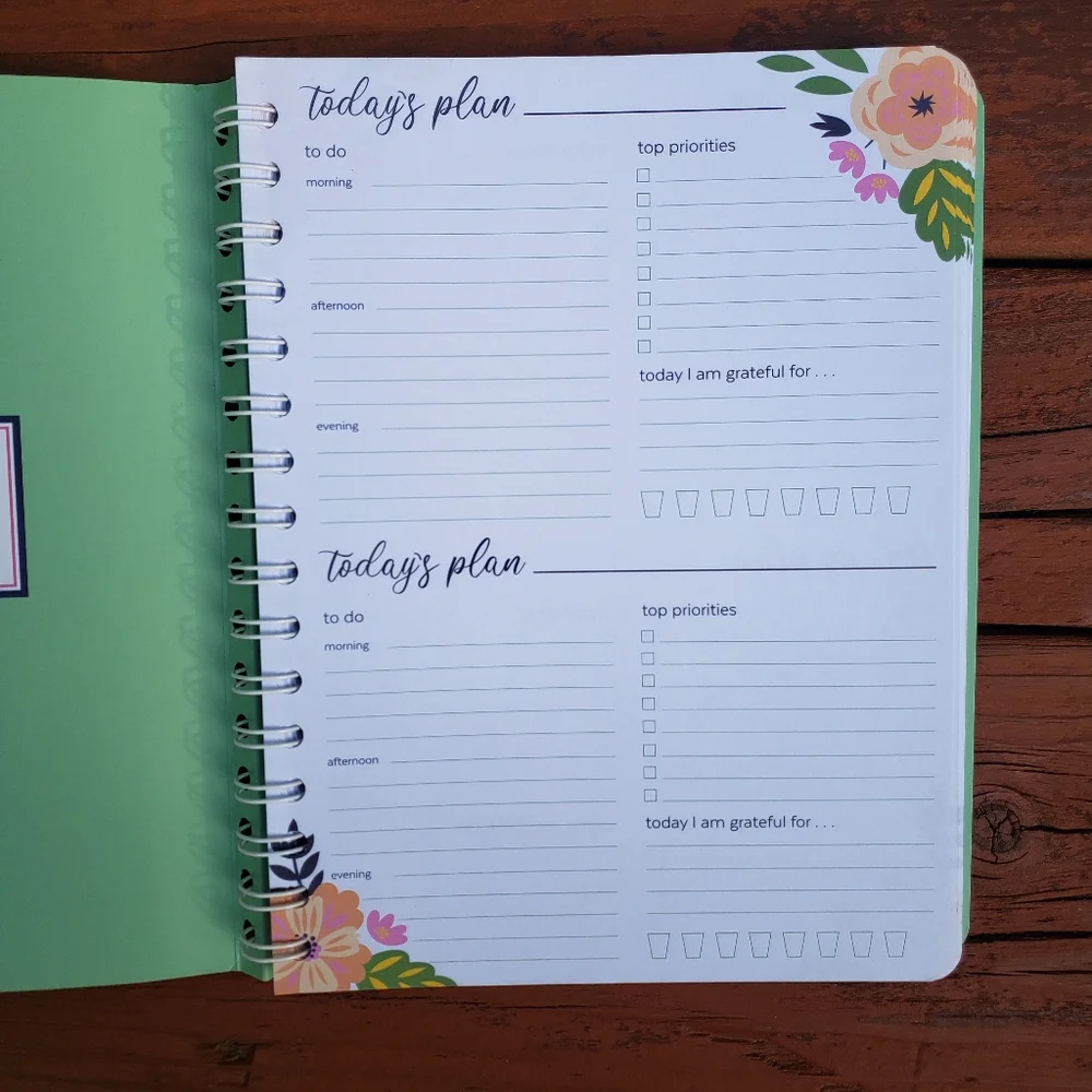 SM&CO Daily Planner With Floral Design (Paperback and Spiral Bound) + STICKERS